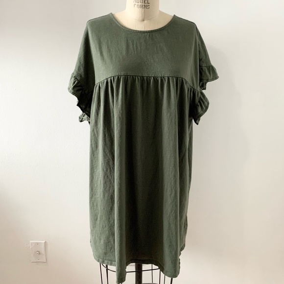 ASOS Maternity Green 100% Cotton Dress Size 16 - Picture 2 of 8